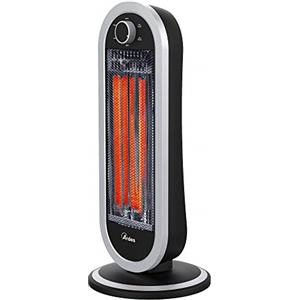 Ardes Ar4B01 Stufa Carbonio Oscillante Tizzo 900W, Stufa Carbonio, Argento Nero