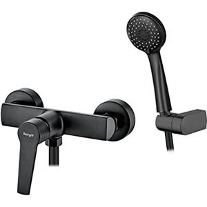 Ibergrif M12026B Rubinetto per Vasca da Bagno Rubinetto Miscelatore Monocomando per Doccia con Doccetta, Supporto e Flessibile Rubinetto per Vasca da Bagno