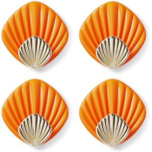 RICOO Ganci Adesivi Premium, HP004-O, Set da 4 Gancetti Adesivi per Bagno e Cucina, Porta Accappatoio e Asciugamani, Appendiabiti Adesivo, Arancione, Stile Moderno