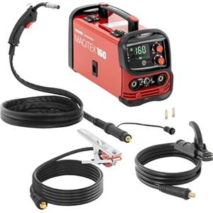 Stamos Welding Group Stamos Germany MAGITEX 160 Saldatrice a filo animato - 130 A - Ciclo di lavoro: 60% - TIG Lift arc - MMA Saldatrice FLUX Saldatore a filo animato Saldatrice MIG senza gas