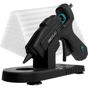 Cecotec Pistola Silicone Caldo con Base Protettiva Perfect Fix 100 Pro. 100W, Riscaldamento Ultrarrapido, Include 80 Bastoncini di 11mm di Diametro di Colla Trasparente, Fino a 180ºC