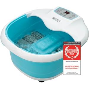TZS First Austria - Idromassaggiatore plantare 450W con 3 programmi e 6 rulli massaggianti - Pediluvio elettrico con massaggio a vibrazione e bolle d'aria, con infrarossi e riscaldamento - Con timer