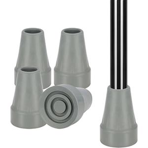 supregear 4pz Punta di Gomma Rinforzata per Bastoni, 22mm, Antiscivolo, Calotta di Protezione per Canne, Stampelle e Bastoni da Passeggio, Grigio