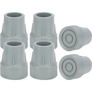 supregear 6pz Punta Gomma 25mm per Stampelle, Bastoni, Deambulatori, Sedie WC, Sgabelli Doccia, Panchine da Bagno, Universali Antiscivolo, Grigio