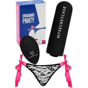 MySecretCase Mutandine Vibranti con Telecomando - Vibratoreper Donna Professionale, Sextoys Coppia, Vibratore Clitoride Femminile, Stimolatore Vibrante Donne Piccolo, Mutande Sexy a distanza M/L