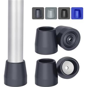 supregear Walker Tips, 4 Pezzi Puntali di Ricambio Universali per Deambulatori con Albero da 28 mm Accessorio per Deambulatori Senza attrezzi, 2 Paia in Grigio Scuro