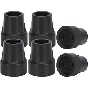 supregear 6pz Punta Gomma 25mm per Stampelle, Bastoni, Deambulatori, Sedie WC, Sgabelli Doccia, Panchine da Bagno, Universali Antiscivolo, Nero