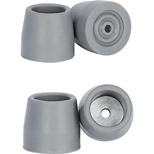 supregear Walker Tips, 4 Pezzi Puntali di Ricambio Universali per Deambulatori con Albero da 25 mm Accessorio per Deambulatori Senza attrezzi, 2 Paia in Grigio