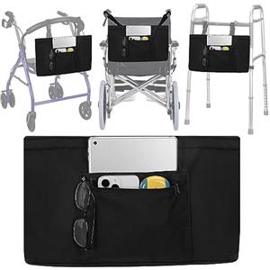 supregear Borsa Sedia a Rotelle, Borsa per Rollator Pieghevole Borsa per Deambulatore con Scomparto Termico di Conservazione Rimovibile per Scooter per Sedie a Rotelle Walker Rollator, Nero