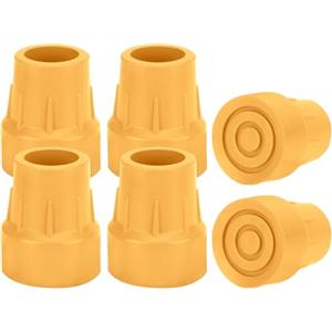 supregear 6pz Punta Gomma 25mm per Stampelle, Bastoni, Deambulatori, Sedie WC, Sgabelli Doccia, Panchine da Bagno, Universali Antiscivolo, Giallo