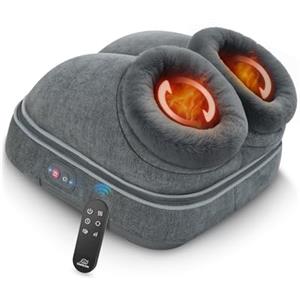 Snailax Shiatsu Massaggiatore per piedi con calore, massaggiatore piedi elettrico con massaggio impastante 2 in 1, scaldapiedi per il relax con telecomando, regali per donne/uomini