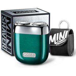 yoose Rasoio Elettrico, Rasoio Elettrico Uomo in Metallo, IPX7 Impermeabile con Ricarica USB-C & Lame Magnetiche - Facile da Pulire - Per Viaggi, Outdoor, Lavoro e Auto (Verde Smeraldo)