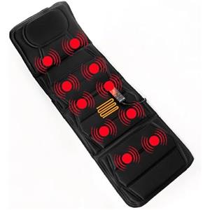 ECO-DE ECODE® Materassino Massaggiante Corpo, Schiena Lombare e Collo - Tappetino Massaggiatore Elettrico Riscaldante 5 Modalitá, 4 Zone Massaggi e 3 Intensitá - Tappeto Vibrante da Letto, Divano o Poltrona