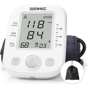 Duronic BPM200 Misuratore di pressione elettrico arteriosa da braccio | Manicotto da 22 a 42 cm | Ampio display LCD | Rilevatore automatico per pressione sanguigna digitale | Frequenza cardiaca