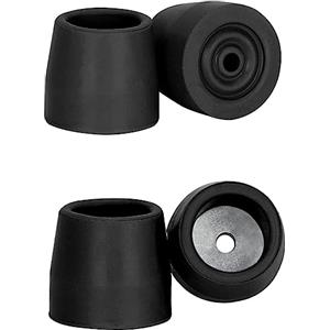 supregear Walker Tips, 4 Pezzi Puntali di Ricambio Universali per Deambulatori con Albero da 28 mm Accessorio per Deambulatori Senza attrezzi, 2 Paia in Nero