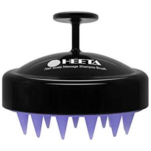 HEETA Massaggiatore Cuoio Capelluto per Umidi e Asciutti Capelli Delicata Spazzola Massaggio Cuoio Capelluto, Spazzola Cuoio Capelluto con Testa in Silicone Morbido per l'esfoliazione-Nero