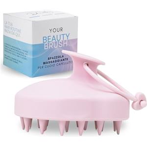 Dicathi - Massaggiatore Cuoio Capelluto - Spazzola Massaggio Cuoio Capelluto 100% silicone - Impugnatura Ergonomica - Stimola la Circolazione e la Crescita Capelli (Rosa)