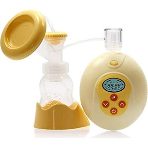 Simpletek - Tiralatte Elettrico ad estrazione Automatica a Singola Suzione per allattamento neonati con bottiglia portatile | Senza Batterie | Giallo