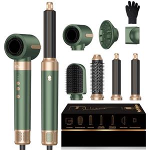 Atopskins 7 In 1 Spazzola Asciugacapelli Set,Atopskins 110000 PRM Airstyler Asciugacapelli con Diffusore,Spazzola Lisciante,Phon Capelli,Pazzola Lisciante Per Capelli,Spazzola Phon,Spazzola Arricciacapelli Aria