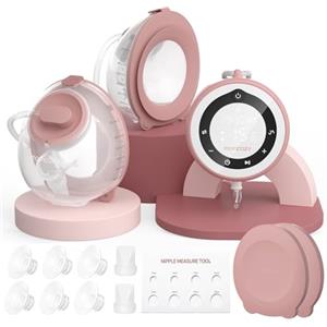 Momcozy Tiralatte Elettrico V1 Pro, Doppia Pompa Portatile a Mani Libere, con 3 Ritmi Regolabili e 15 Livelli di intensità, Flangia in Silicone Anti-Perdite, Alta Potenza e Comfort