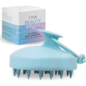 Dicathi - Massaggiatore Cuoio Capelluto - Spazzola Massaggio Cuoio Capelluto 100% silicone - Impugnatura Ergonomica - Stimola la Circolazione e la Crescita Capelli (Azzurro)