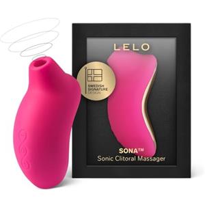 LELO SONA Succhia Clitoride Per Donna Massaggiatore Sonico Impermeabile e Ricaricabile, Sex Toy, Vibratore per Donna, Stimolatore per Clitoride, Cerise
