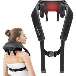 Nekteck Massaggiatore Cervicale e Spalle Senza Fili, 6D Shiatsu con Funzione Riscaldante, Allevia il Dolore ai Tessuti Profondi, per Casa e Ufficio, per Uomini e Donne