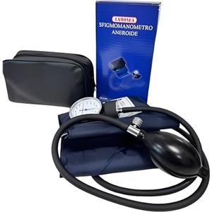 LAMONEA - Sfigmomanometro Manuale Professionale da Braccio Aneroide a Due Tubi con Pompa, Certificato CE - Misuratore Pressione con Pompetta e Custodia - Bracciale per Adulti - LAM/MC-20B