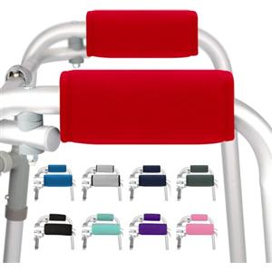 supregear Impugnature Imbottite, 2 Confezioni Morbidi Comodi Cuscini Manopole Imbottite per Walker Stampella, Sedia a Rotelle, Accessorio per La Mobilità Traspirante Antiscivolo (Rosso)