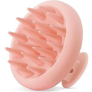 HEETA Spazzola massaggiante per cuoio capelluto, in silicone, con setole morbide, design in silicone integrato, spazzola per shampoo per capelli bagnati e asciutti, colore: rosa