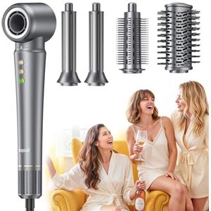 Bopcal Phon Capelli Professionale 5 in 1 - Hair Styler 160000RPM Spazzola Asciugacapelli, Arricciacapelli Automatico, Spazzola Aria Calda con 500 Milioni Ionico per Crespo, Volumizzant, Liscio, Regali