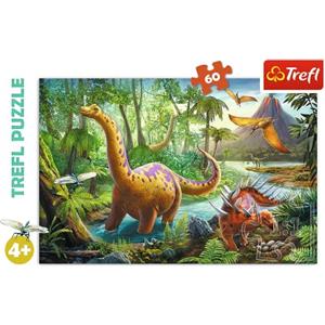 Trefl, Puzzle, Il Cammino dei Dinosauri, 60 Pezzi, per Bambini dai 4 Anni
