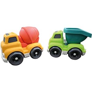 Lexibook, Bio Toys, Set di macchinine parzialmente in Fibra di Grano, Camion betoniera e camioncino, Giallo, Arancione, Verde, BIOC07