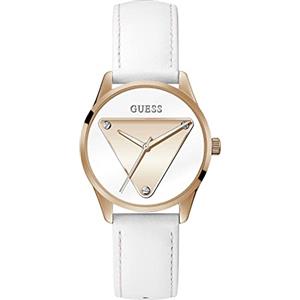 GUESS Orologio da donna 36 mm, bianco/oro rosa/oro rosa, EMBLEMA