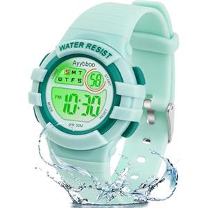 Ayybboo Orologio Digitale Bambino,7 LED Colorati,3ATM Impermeabile,Sveglia/Cronometro/Data,Orologio Sportivo da Polso per Ragazzi e Ragazze,Regalo Bambini 4-15 Anni
