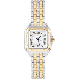 AOOSU Orologio da Donna, Orologio Donna Piccolo, Orologios Analogico al Quarzo con Cinturino in Acciaio, Cassa Rettangolare Quadrante Romano (Oro e Argento)
