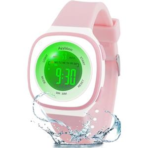 Ayybboo Orologio per Bambini, Orologio Illuminato a 7 Colori,Orologio Digitale per Bambina Impermeabile 3ATM per Bambini e Bambine da 4 a 12 Anni