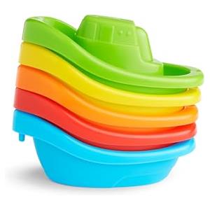 Munchkin Flotta di 5 Barche Giocattolo da Bagno | Giocattoli da Bagno Interattivi e Divertenti per Bambini e Neonati | Facile da Impugnare | Essenziali per Bambini | Confezione da 5