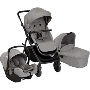 Graco - Near2Me™ DLX Trio Passeggino (dalla nascita fino a 4 anni circa), Seggiolino auto neonato (da 40 a 75 cm) e Navicella (dalla nascita fino a ca. 6 mesi (max. 9 kg), colore Ash