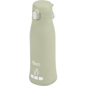 Babymoov Scaldabiberon da Viaggio Senza Filo Moov & Feed, Capacità 340 ml, Acqua o Latte Materno, Temperatura Regolabile, Mantenimento al Caldo (fino a 7 Ore), Ricarica USB, Sage Green