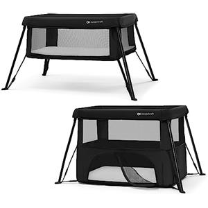 kk Kinderkraft Kinderkraft CAMI Culla Neonato fino 3 Anni, Lettino da campeggio per bambini, Box bambini, Lettino da viaggio, Regolabile in altezza su 2 livelli, Borsa da viaggio include, Pieghevole facilmente, Nero