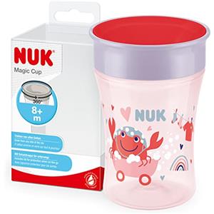 NUK Magic Cup bicchiere antigoccia | Bordo anti-rovesciamento a 360° | 8+ mesi | Senza BPA | 230 ml | Rosso
