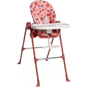 Chicco Polly Essential Seggiolone Pappa Evolutivo per Bambini da 0 Mesi a 15 KG, Reclinabile in 3 posizioni, 7 Livelli di altezza, Chiusura Compatta, Tessuto in poliestere riciclato, Rosso