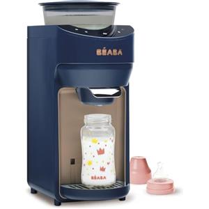 BÉABA, Scaldabiberon, preparazione automatica e istantanea del biberon in 20 secondi senza preriscaldamento, dosatore di latte, temperatura a scelta tra 22° e 70°, Milkeo Plus, Blu Notte