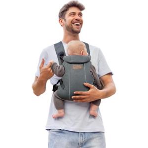 Jane Jané Dual, Marsupio Porta Bebè Neonato, Zaino per Bebè Ergonomico, dalla Nascita fino a 15 kg, 3 Posizioni, Traspirante e Imbottita, Grigio