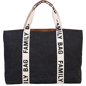CHILDHOME, Family Bag, borsa per il cambio, borsa fasciatoio borsa da viaggio/weekend, grande capacità, custodia staccabile inclusa, Signature Collezione Nero