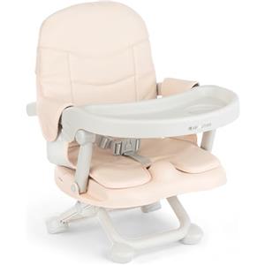Kikka Boo KikkaBoo Sollevatore per sedia PAPPO, Booster fino a 36 mesi, sedile sollevatore pieghevole, vassoio estraibile, seggiolone da viaggio portatile e regolabile, compatto, beige