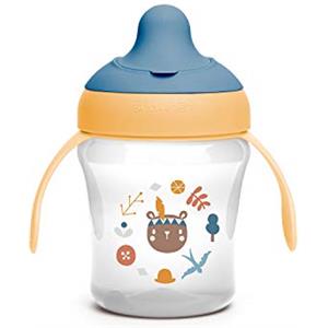 Suavinex 401194 Bicchiere Per Bambini Con Beccuccio Rigido E Manici, Da 6 Mesi, Forest Colore Giallo - 200 ml - 990 g