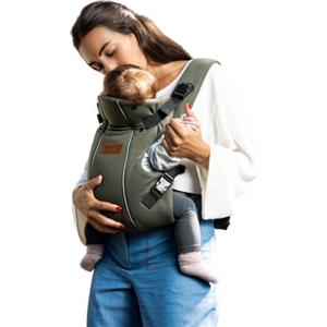 Jane Jané Dual, Marsupio Porta Bebè Neonato, Zaino per Bebè Ergonomico, dalla Nascita fino a 15 kg, 3 Posizioni, Traspirante e Imbottita, Verde