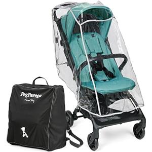 Peg Perego Passeggino Leggero Volo con Parapioggia, per Aereo, Compatto, Omologato per Cappelliera, Misure Bagaglio a Mano, Adatto dalla Nascita fino a 22 kg, Include Borsa da Viaggio, Tahiti